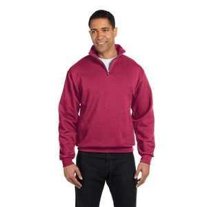 995M Jerzees Quarter-Zip Cadet Collar Sweatshirt-Vintage Heather Red-S